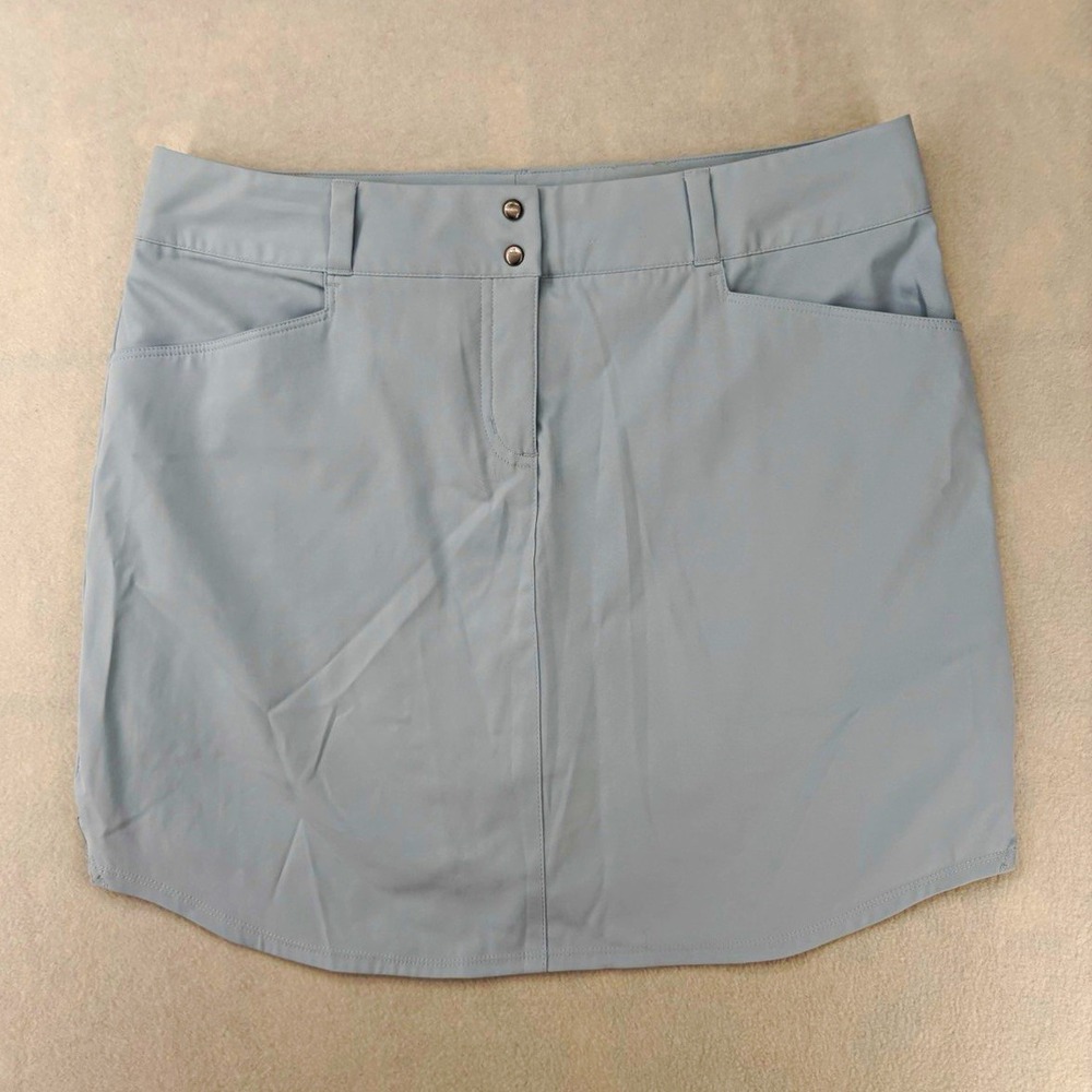 adidas Blue Athletic Golf Skort Short Pockets Stretch Button Women's 10 34"